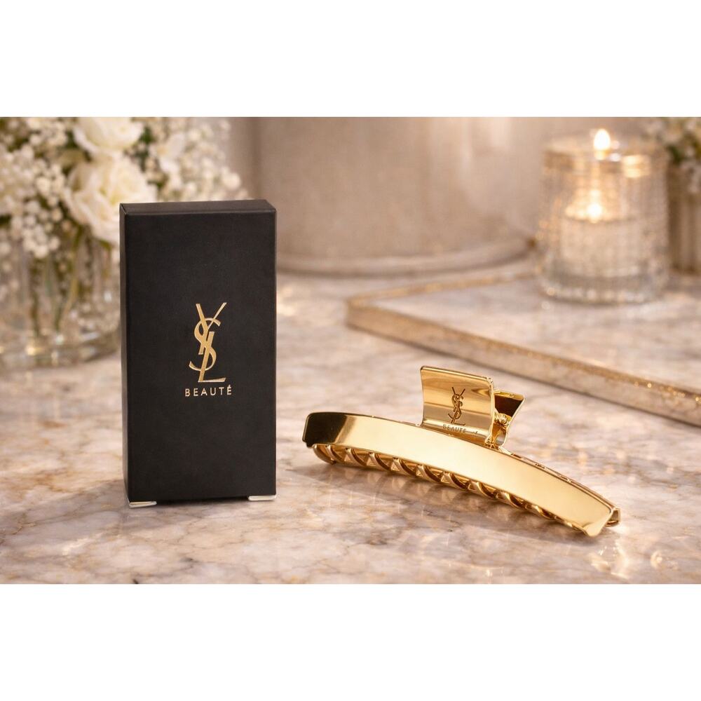 YSL Gold Hair Claw Clip – Luxe Metal Finish | GWP Edition